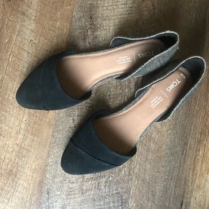 TOMS Jutti Dorsay Flats - Black Suede